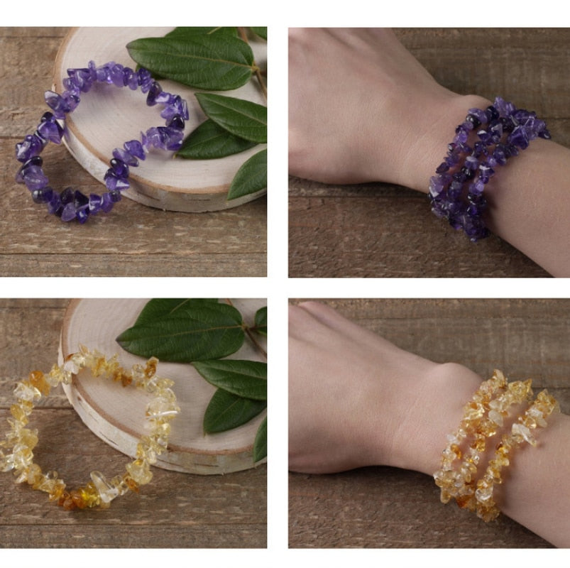 Natural Pink Quartz Crystal Bracelet
