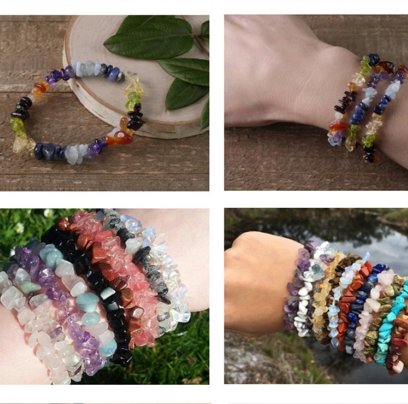 Natural Pink Quartz Crystal Bracelet