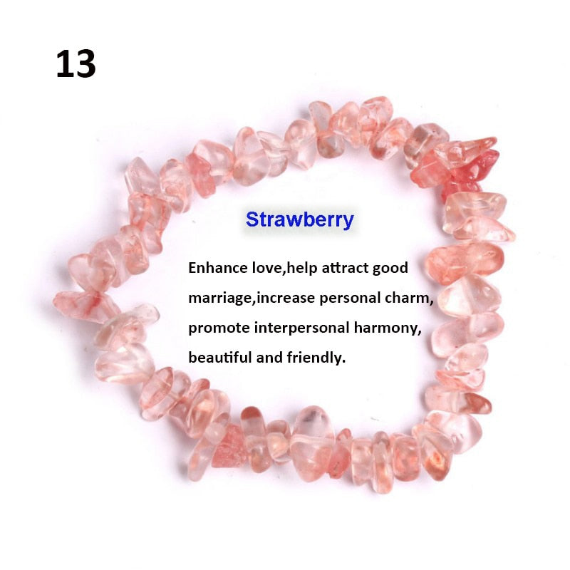 Natural Pink Quartz Crystal Bracelet