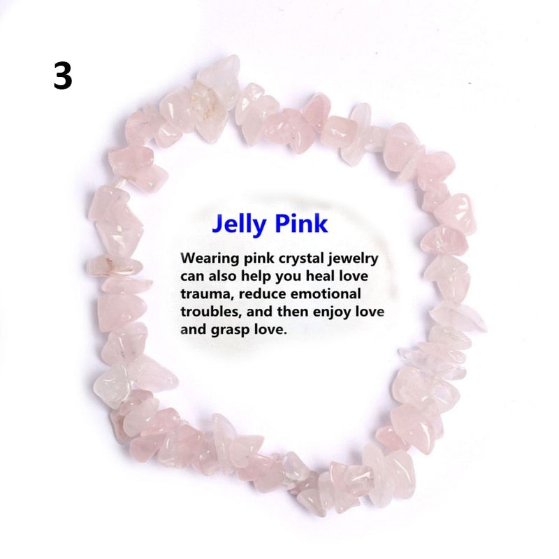 Natural Pink Quartz Crystal Bracelet